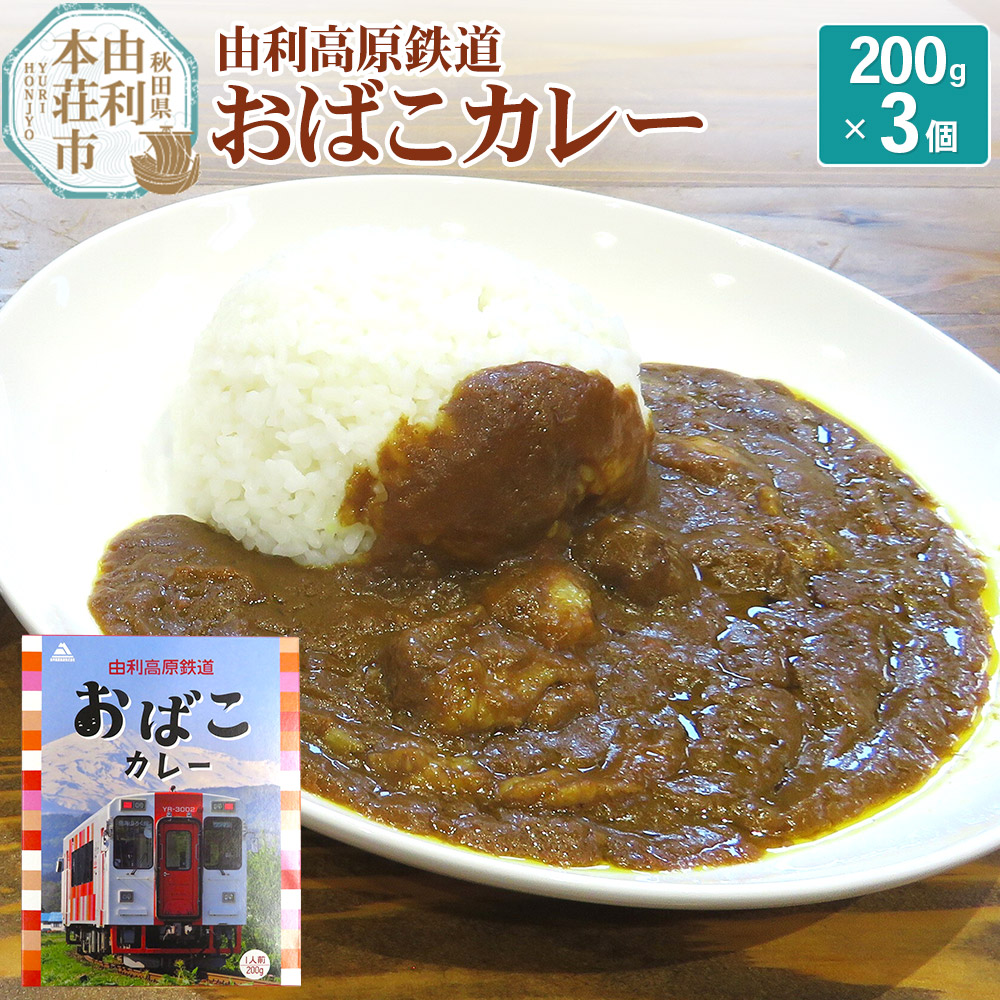 由利高原鉄道 おばこカレー 中辛 200g×3個セット秋田県由利本荘市9000鍋セット・総菜・加工食品カレー・シチュー