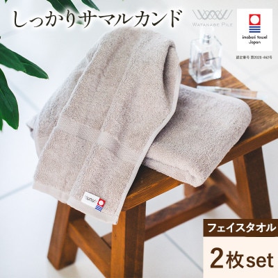 (今治タオル)しっかりサマルカンドフェイスタオル 2枚 グレー【IA05290FT2GY】【1610107】愛媛県今治市13000雑貨・日用品寝具・タオル