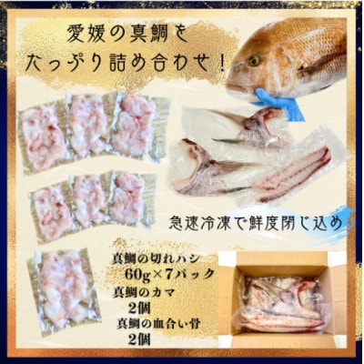 さかなやのまかない食材【愛媛の真鯛】生食用切り落とし1パック付き【V001740】【配送不可地域:離島】【1658954】愛媛県今治市10000魚介・海産物鮮魚
