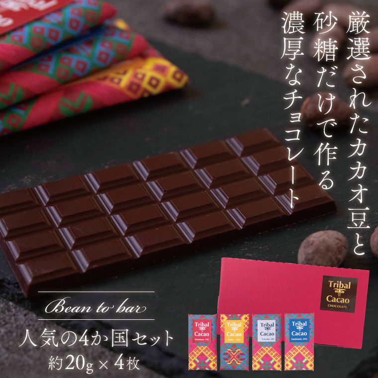 DL-3 厳選されたカカオ豆と砂糖だけで作るチョコレートセット4種 (2023/10/1〜)千葉県柏市12000菓子・スイーツその他 洋菓子