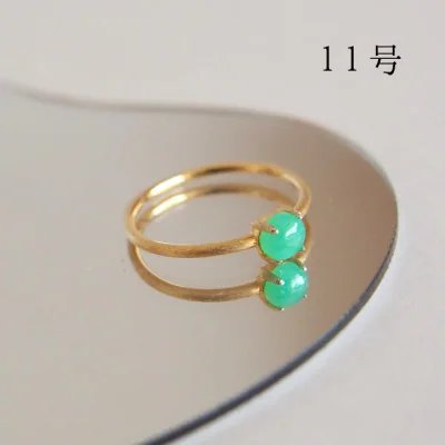 11号 天然石 クリソプレーズ リング (Silver925 18KGP仕上げ) 指輪 / Maco アクセサリー シルバー ヘアライン加工 プレゼント 奈良県 田原本町奈良県田原本町12000衣類・装飾品・工芸品アクセサリ