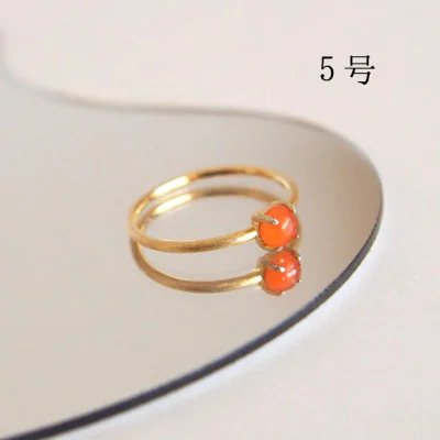 5号 天然石 カーネリアン リング (Silver925 18KGP仕上げ) 指輪 / Maco アクセサリー シルバー ヘアライン加工 プレゼント 奈良県 田原本町奈良県田原本町12000衣類・装飾品・工芸品アクセサリー