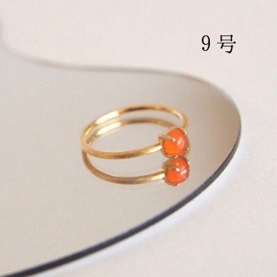 9号 天然石 カーネリアン リング (Silver925 18KGP仕上げ) 指輪 / Maco アクセサリー シルバー ヘアライン加工 プレゼント 奈良県 田原本町奈良県田原本町12000衣類・装飾品・工芸品アクセサリー