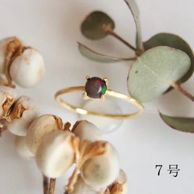 7号 天然石 ブラックオパール リング (Silver925 18KGP仕上げ) / Maco アクセサリー シルバー ヘアライン加工 プレゼント 奈良県 田原本町奈良県田原本町13000衣類・装飾品・工芸品アクセサリー