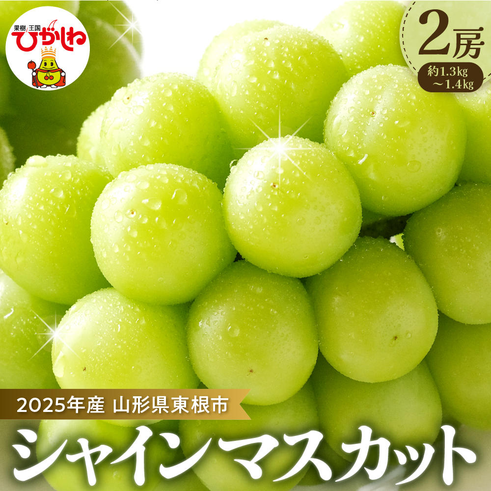 【2026年 先行予約】ぶどう「シャインマスカット」2房 (約1.3kg〜1.4kg) 山形県 東根市 hi003-153山形県東根市14000果物・フルーツ
