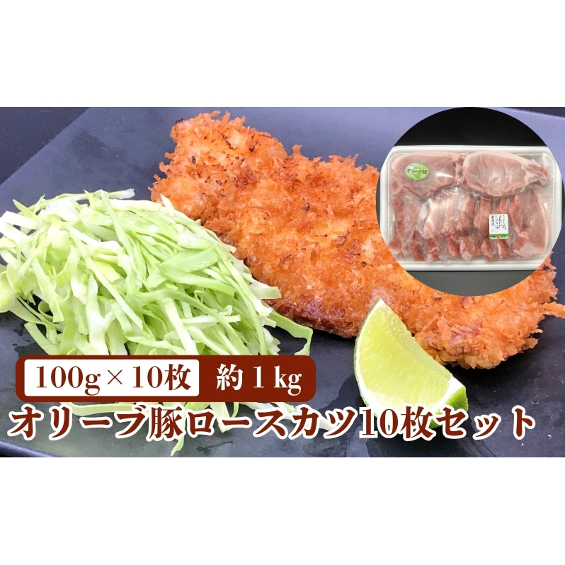 《旨味・甘味が違う》オリーブ 豚ロース 1kg トンカツ用 真空パック 10枚セット(100g×10枚) 豚肉 とんかつ 赤身のうま味 脂の甘味 ポーク 国産 冷凍 豚丼 焼き豚 豚ロースステーキ ローストポ