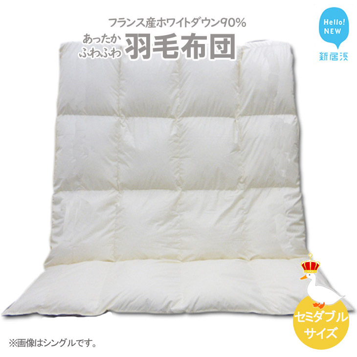 羽毛布団 セミダブル(B-12) フランス産 ホワイトダウン 90% 抗菌 防臭 セミダブルサイズ愛媛県新居浜市216000雑貨・日用品寝具・タオル