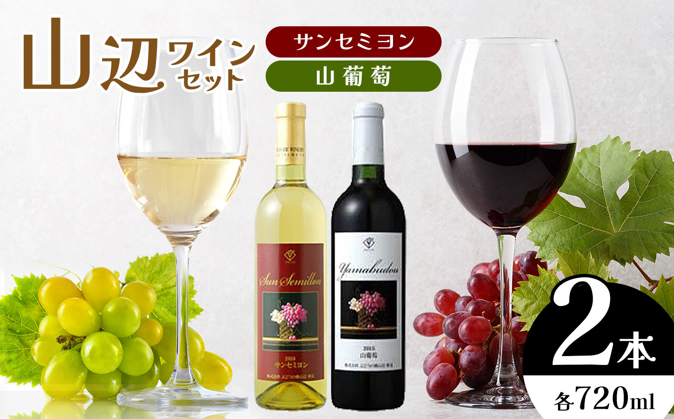 山辺ワインセット720ml×2本(サンセミヨン、山葡萄)|長野県 松本市 信州 山辺 ワイン お酒 ぶどう 葡萄 アルコール長野県松本市23000酒・アルコールワイン
