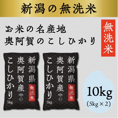【無洗米・5年産】奥阿賀産こしひかり10kg(5kg×2)【1347493】新潟県阿賀町20000米・パン無洗米