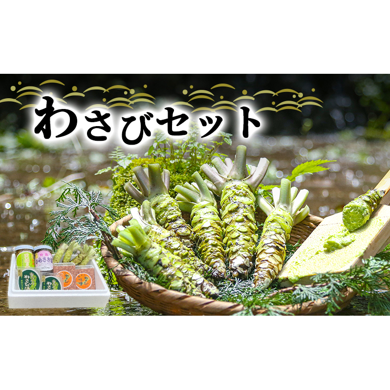 とれたて わさび セット 池 伊豆わさび食品直送 生わさび 4本 手作り わさび漬け 天城の春 三杯酢漬け わさびみそ むらさき漬 醤油漬け 伊豆 ワサビ 茎 加工品 加工食品 薬味 詰め合わせ 静