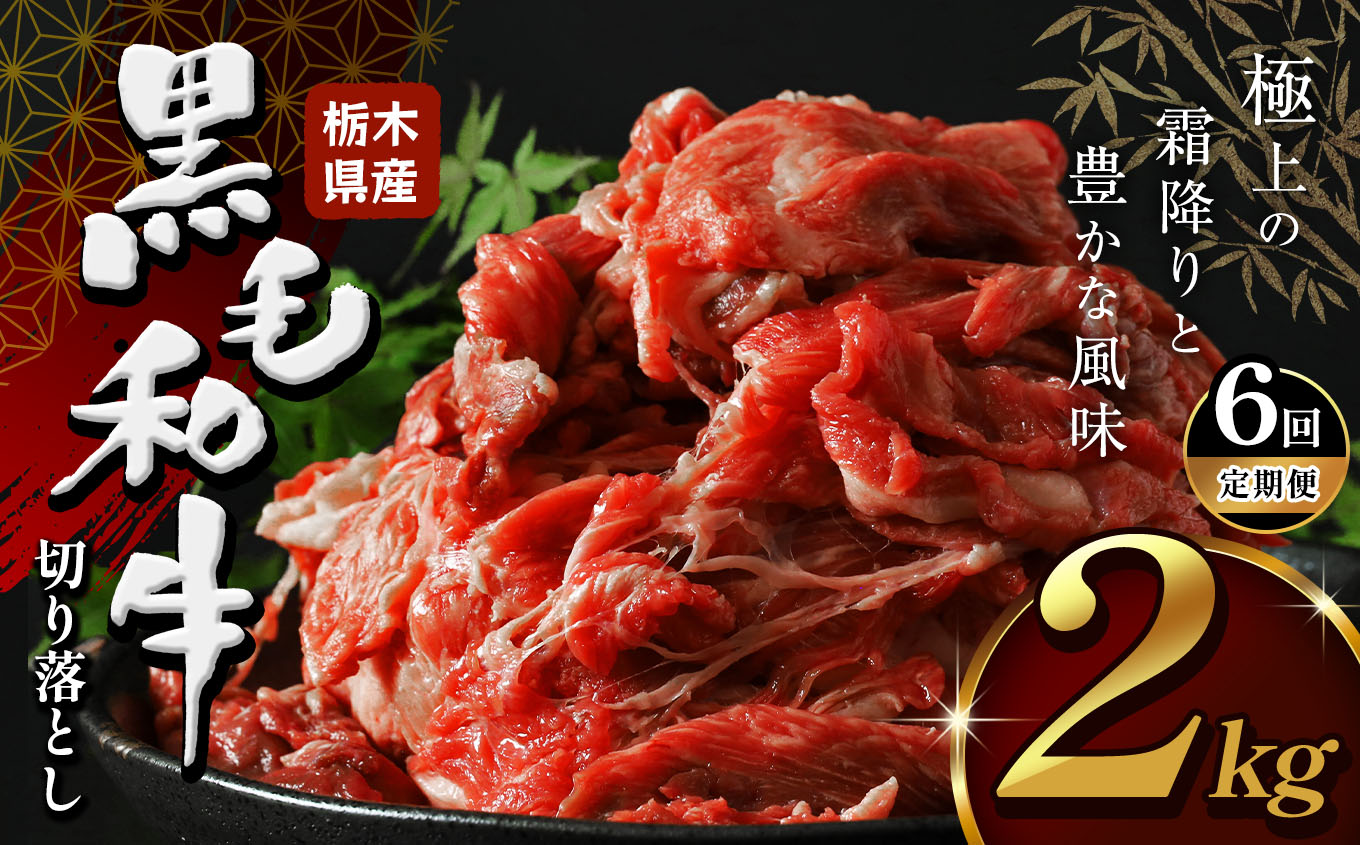 【定期便6回】栃木県産黒毛和牛切り落とし2.0kg | 黒毛 和牛 牛肉 焼肉 とろける 霜降り 赤身 切り落とし ふるさと 納税 イチオシ おすすめ 栃木県 下野市 しもつけ市栃木県下野市144000肉牛肉