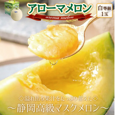 【通年出荷】アローマメロン 1玉入【静岡高級マスクメロン】【配送不可地域:離島・北海道・沖縄】【1447079】静岡県磐田市10000果物・フルーツメロン・スイカ