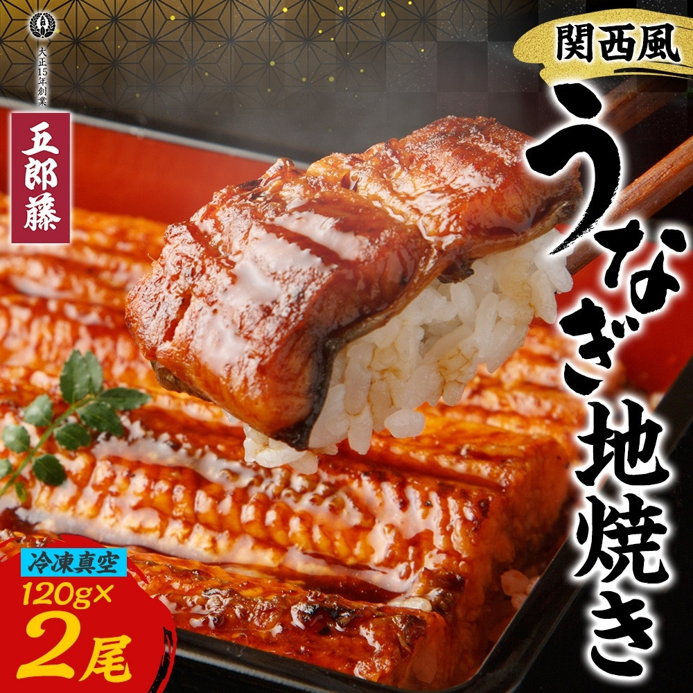 関西風うなぎ地焼き 冷凍真空 2尾×120g うなぎ ウナギ タレ 老舗 伝統 蒲焼き 真空パック 小分け 丑の日 ひつまぶし うな重 お取り寄せ グルメ プレゼント 贈答 贈り物 土用の丑の日 五郎藤