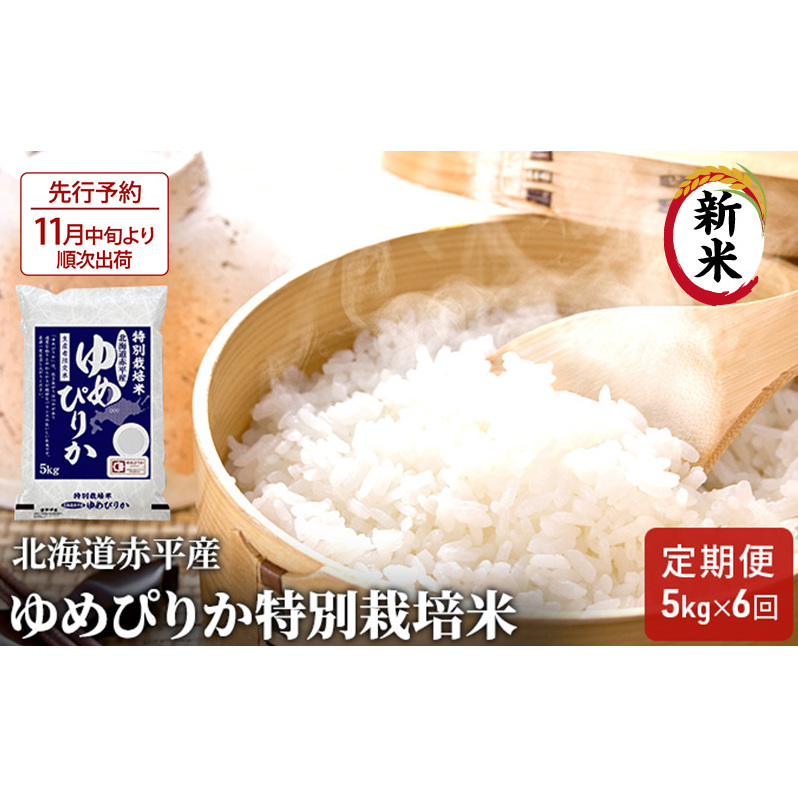 【先行予約2025年産米・11月中旬より順次出荷】北海道赤平産 ゆめぴりか 5kg 特別栽培米 【6回お届け】 精米 米 北海道 定期便 ふるさと納税 北海道赤平市110000米・パン白米