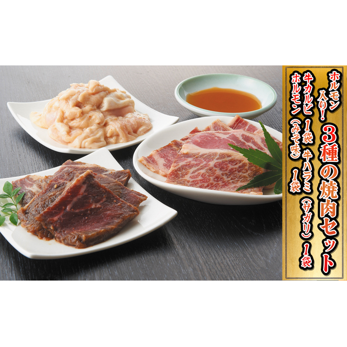 人気の特製ホルモン入り3種の焼肉セット お肉 牛肉 バーベキュー 牛肉/ホルモン 北海道赤平市17000肉牛肉
