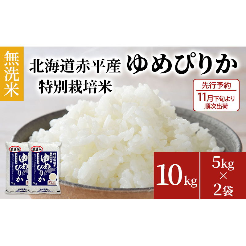 【先行予約2025年産米・11月下旬より順次出荷】無洗米 北海道赤平産 ゆめぴりか 10kg (5kg×2袋) 特別栽培米 米 北海道 お米 ふるさと納税 北海道赤平市38000米・パン白米