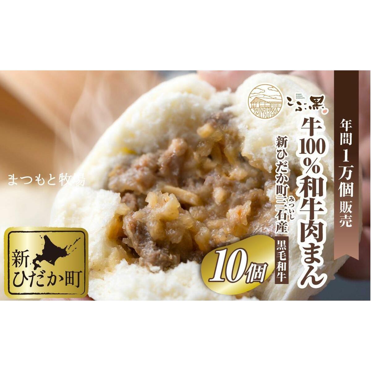 北海道産 黒毛和牛 こぶ黒 和牛 肉まん 10個北海道新ひだか町18500肉その他 肉