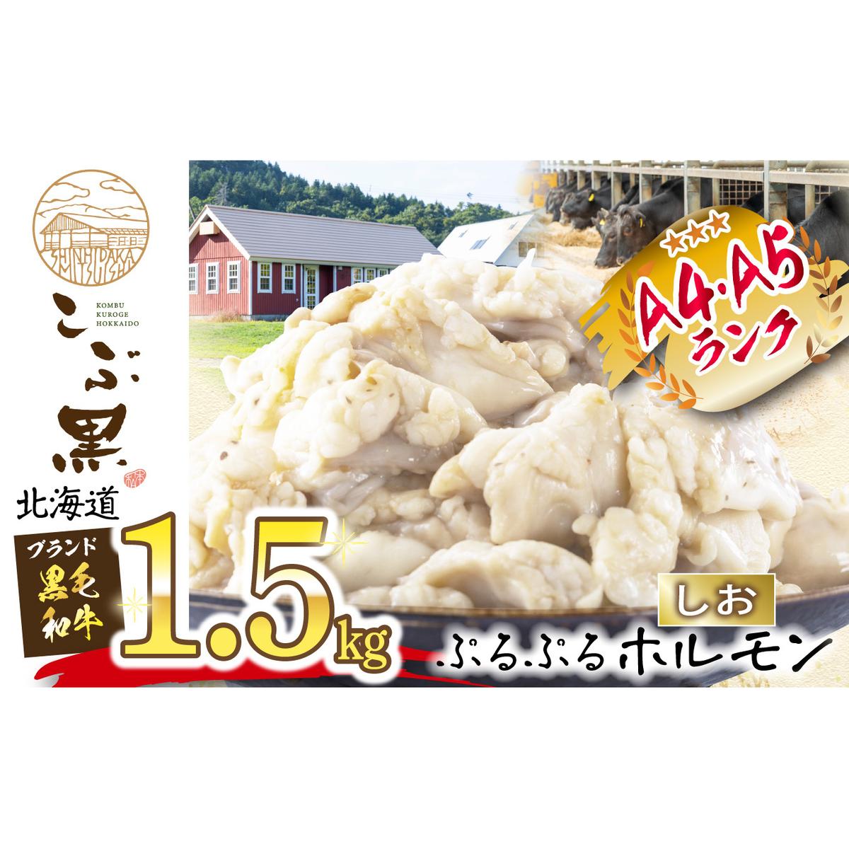 北海道産 黒毛和牛 こぶ黒 和牛 しお ホルモン 計 1.5kg (300g×5パック)北海道新ひだか町33000肉