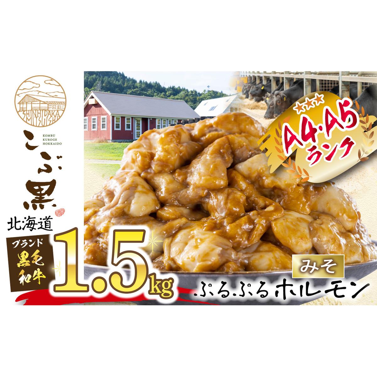 北海道産 黒毛和牛 こぶ黒 和牛 みそ ホルモン 計 1.5kg (300g×5パック)北海道新ひだか町33000肉
