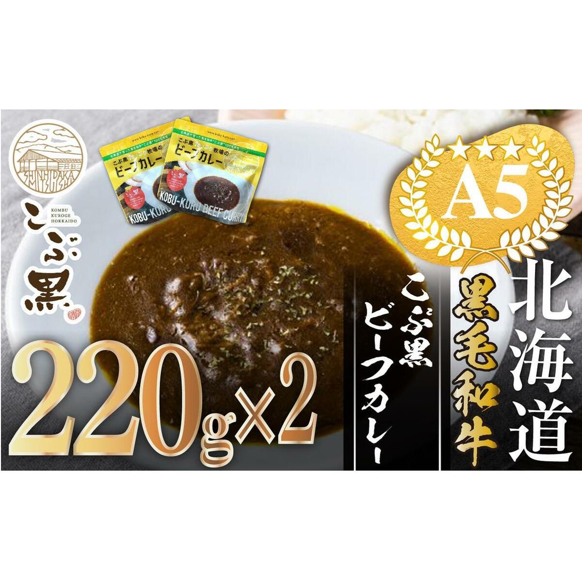 北海道産 黒毛和牛 こぶ黒 A5 ビーフカレー 220g × 2パック < LC >北海道新ひだか町12000鍋セット・総菜・加工食品その他 鍋セット・総菜・加工食品