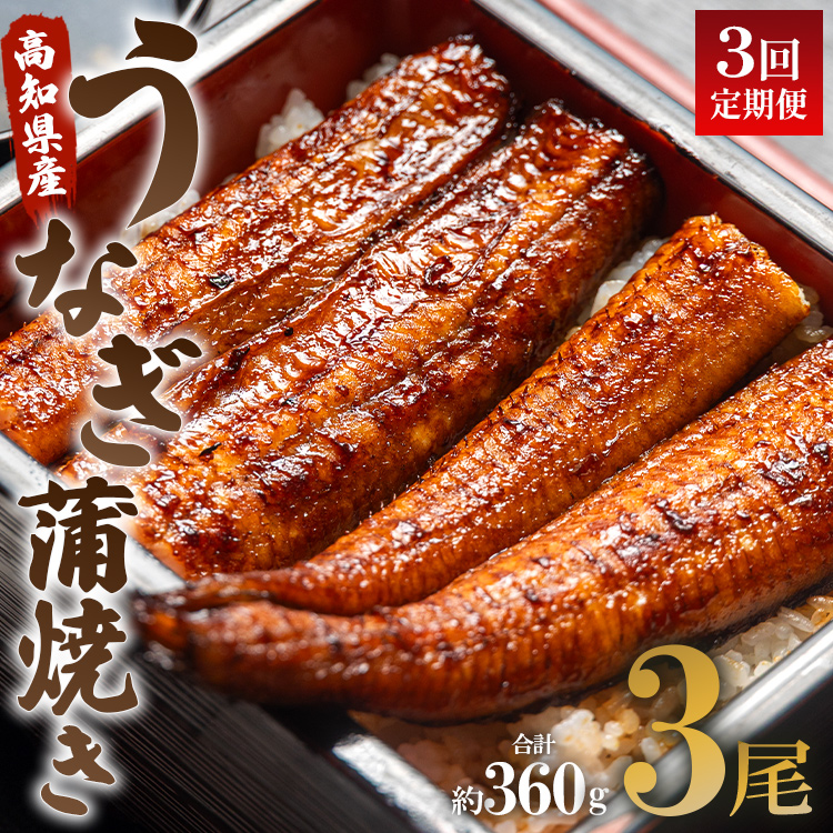 うなぎ 定期便 3回 うなぎ蒲焼き120g 3尾(無頭) 魚介 国産 海鮮 魚 かばやき 鰻 ウナギ 惣菜 おかず お手軽 加工品 加工食品 冷凍 Wun-0028高知県香南市79500魚介・海産物うなぎ