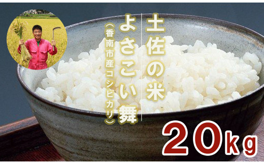 おいしいコシヒカリ!土佐の米 よさこい舞 20kg -  こしひかり 米 おこめ 白ご飯 ごはん おにぎり おいしい のし 贈り物 ギフト 贈答 高知県 香南市 kr-0044高知県香南市32500米・パン白米