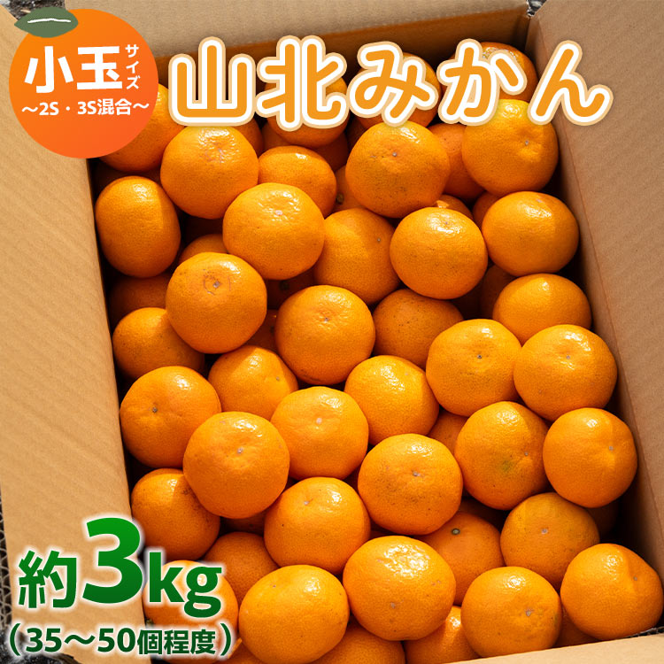 山北みかん 小玉サイズ(2S,3Sサイズ) 3kg 約35〜50個入り 甘い - 果物 フルーツ 柑橘類 温州みかん ミカン 蜜柑 甘い おいしい 美味しい 山北みらい 高知県 香南市 yk-0048高知県香南市10500果物・フ