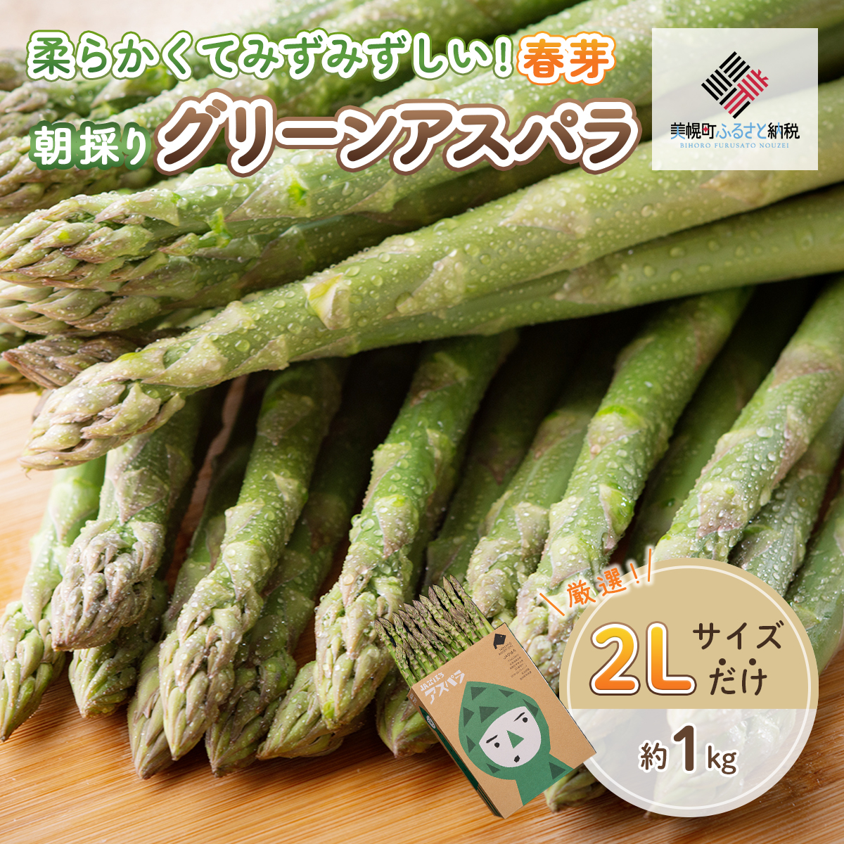 2026年産 柔らかくて瑞々しい朝取りグリーンアスパラ(春芽)2L 1kg【配送不可地域:離島】 BHRG029北海道美幌町14000野菜・きのこその他 野菜