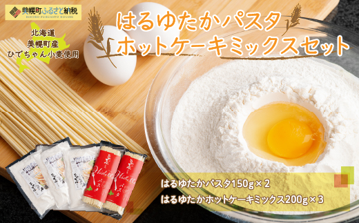 ひでちゃん小麦 はるゆたかパスタ&ホットケーキミックスセット BHRH007北海道美幌町11000麺ラーメン