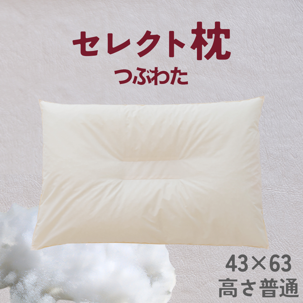 18622004 セレクト枕 つぶわた 中央くぼみタイプ 普通(43×63cm)千葉県我孫子市13000雑貨・日用品寝具・タオル