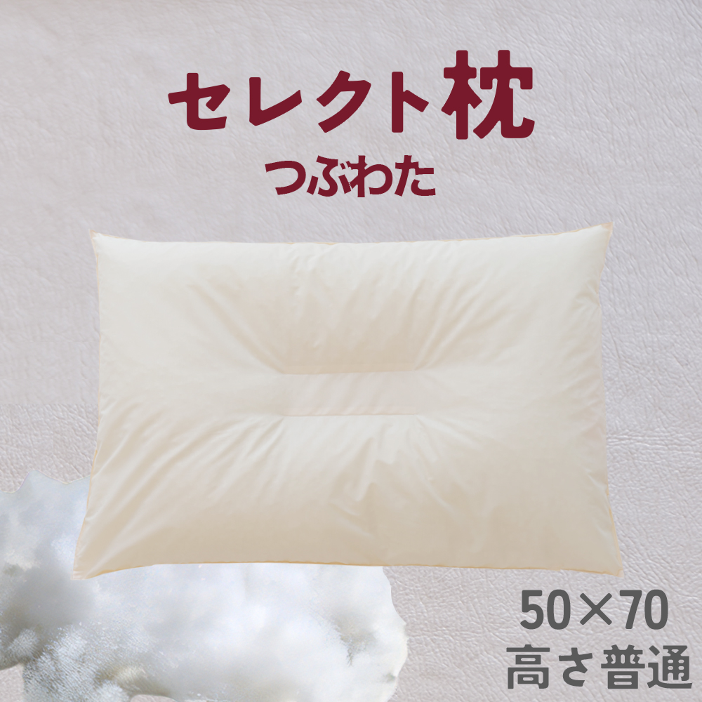 18622010 セレクト枕 つぶわた 中央くぼみタイプ 普通(50×70cm)千葉県我孫子市19000雑貨・日用品寝具・タオル