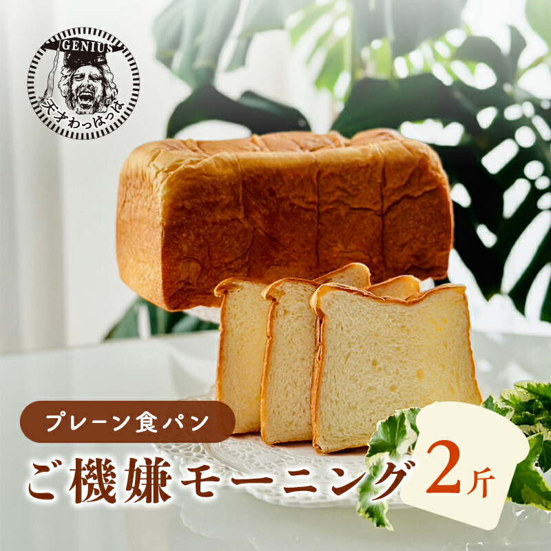 【ふるさと納税】 プレーン食パンご機嫌モーニング 1本 2斤 天才 わっはっは genius? パン ぱん 食パン ブレッド おいしい 朝食 朝ごはん 朝  数量限定 訳あり ふるさと納税 ふるさと 人気 おす