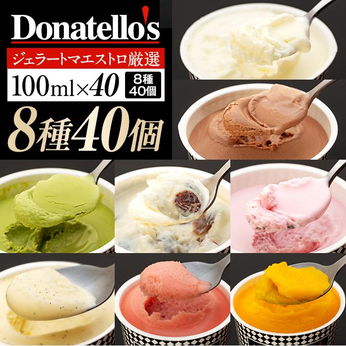 ジェラートマエストロ厳選《ドナテロウズ》ジェラート8種40個セット神奈川県横浜市49000菓子・スイーツアイス・ジェラート