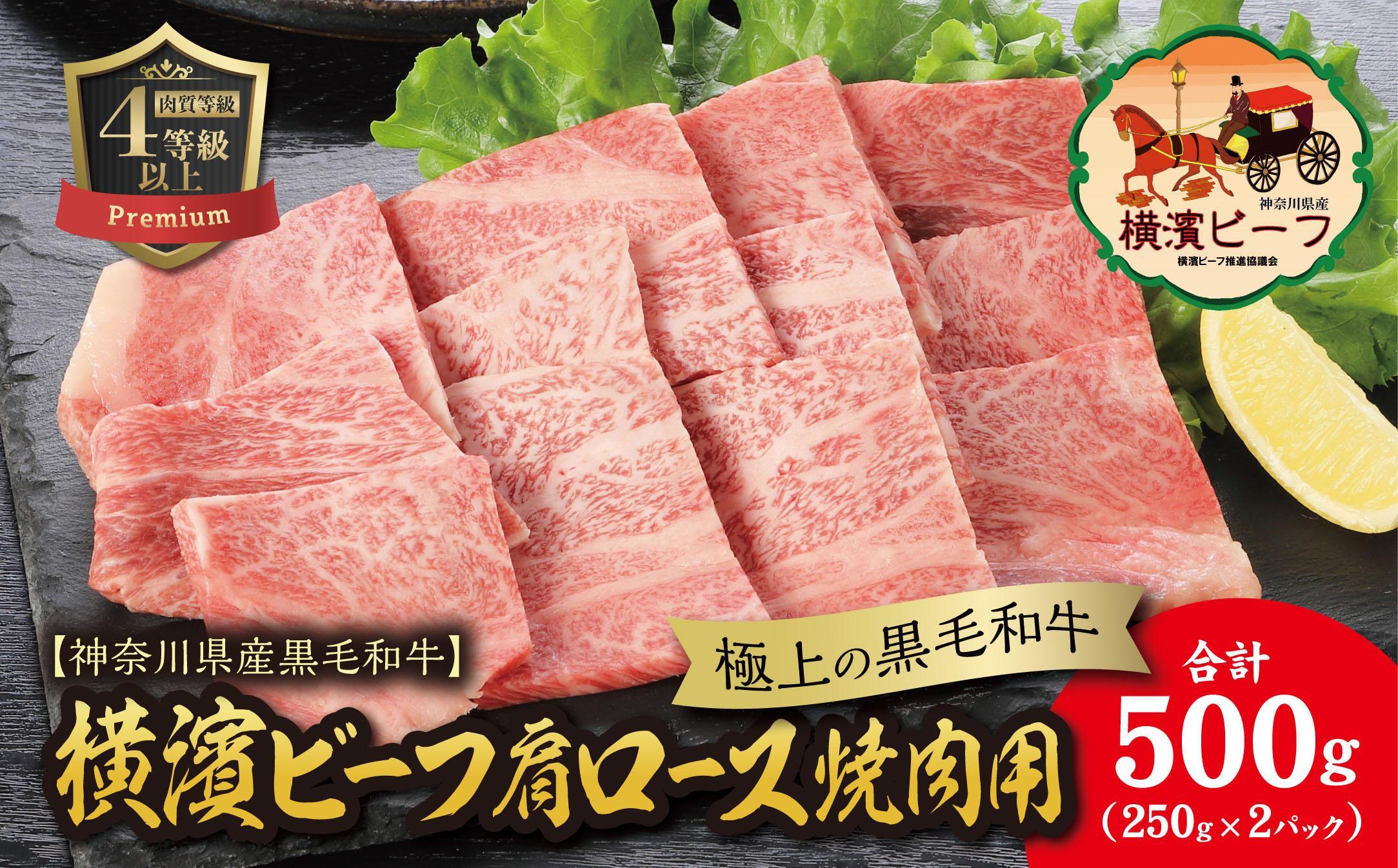 【神奈川県産黒毛和牛】かながわブランド認定 極上の黒毛和牛 横濱ビーフ 肩ロース焼肉用(手切り) 250g×2神奈川県横浜市22000肉牛肉