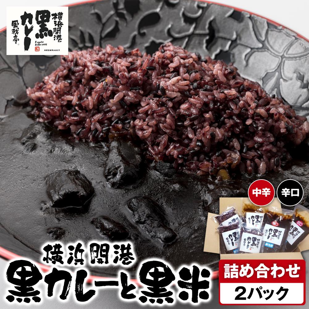 風我亭の横浜開港黒カレーと黒米の詰め合わせ 2パック【辛口1個、中辛1個】神奈川県横浜市10000鍋セット・総菜・加工食品総菜