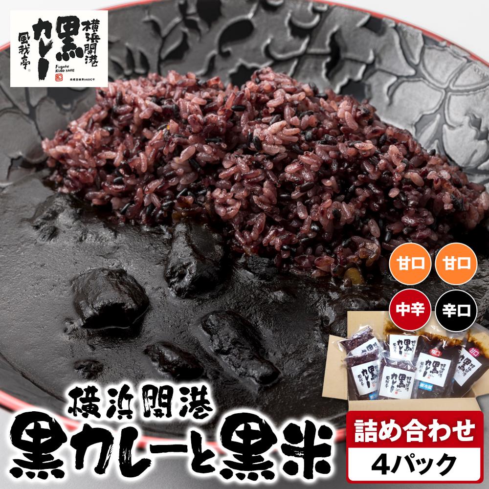 風我亭の横浜開港黒カレーと黒米の詰め合わせ 4パック【甘口2個、辛口1個、中辛1個】神奈川県横浜市17000鍋セット・総菜・加工食品総菜