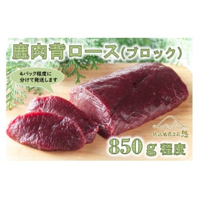 鹿肉 背ロース(ブロック肉)合計850g程度【配送不可地域:離島】【1434393】山口県長門市10000肉ジビエ