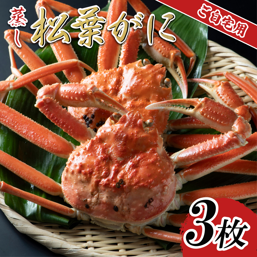 【先行予約】【蒸し】ご自宅用松葉ガニ 3枚 2025年11月〜順次発送予定|鳥取 日本海 松葉がに 松葉蟹 かに ズワイガニ【22057】鳥取県岩美町100000魚介・海産物カニ