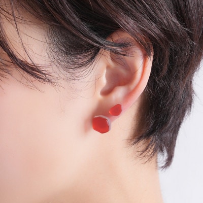 ornament ピアス(フルー) レッド 1対【1473489】栃木県11000衣類・装飾品・工芸品アクセサリー