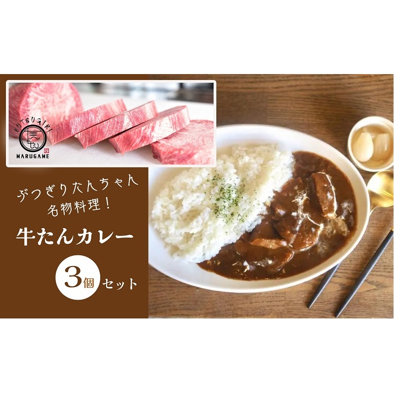 牛タン カレー 200g ×3個 セット ぶつぎりたんちゃん名物料理 牛たんカレー 厚切り 牛タン ビーフカレー 牛肉 牛 ビーフ お肉 肉 惣菜 おかず スープ 冷凍食品 湯煎 レトルト レトルト食品 真