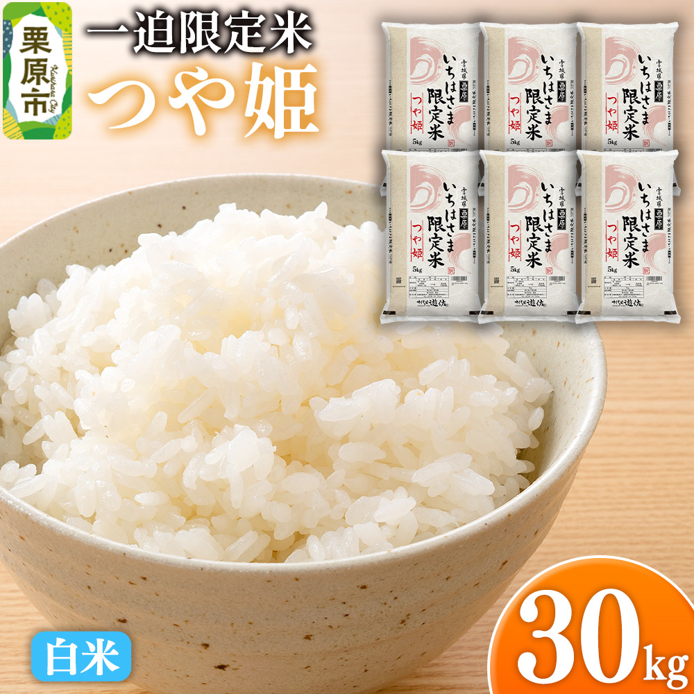 【白米】令和7年産 一迫限定米 つや姫 30kg(5kg×6袋)宮城県栗原市88500米・パン白米