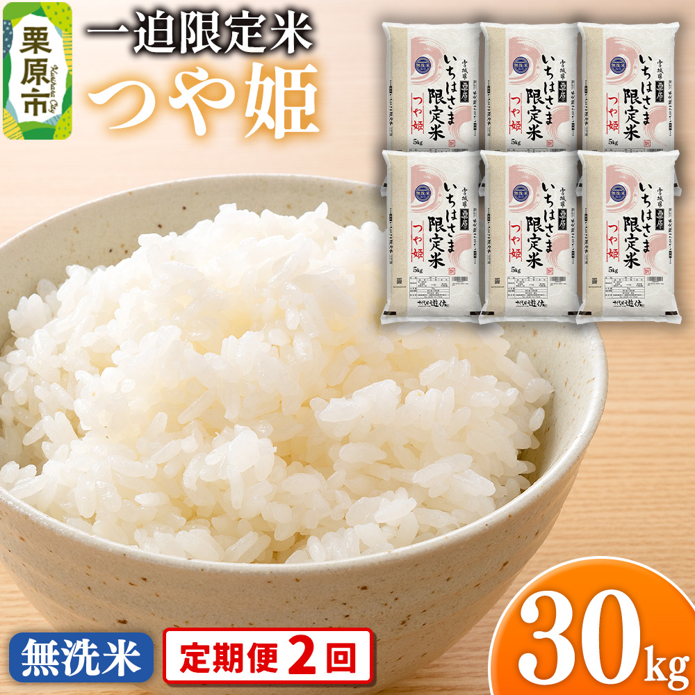 《定期便2回》【無洗米】令和7年産 一迫限定米 つや姫 30kg(5kg×6袋)宮城県栗原市178500米・パン無洗米