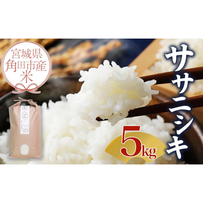【先行予約】宮城県角田市産米【令和7年産】ササニシキ 5kg×1【10月中旬より順次発送】宮城県角田市15000米・パン白米