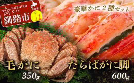 【蟹のゴールデンコンビ!】ボイル毛ガニ350g×1尾&タラバカニ脚600g ふるさと納税 かに 蟹 _F4F-5340北海道釧路市40000魚介・海産物カニ