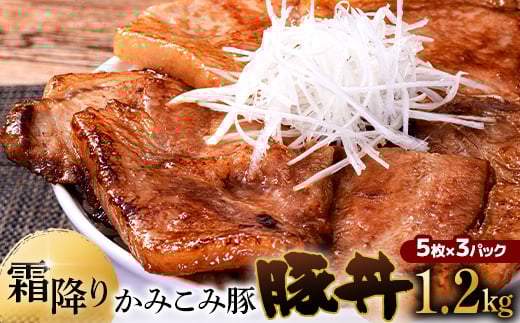 かみこみ豚の豚丼 80g×5枚×3パック 計15枚 合計 1.2kg 豚肉 豚丼 北海道 十勝 ご当地グルメ 真空 豚 ポーク ロース 豚ロース _F4F-2298北海道釧路市12000肉豚肉