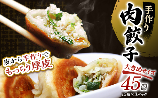 肉餃子45個(15個×3) 冷凍餃子 ギョーザ ぎょうざ 中華 簡単調理 小分け 冷凍食品 焼くだけ 惣菜 冷凍 肉 豚肉 F4F-4046北海道釧路市12000鍋セット・総菜・加工食品その他 鍋セット・総菜・加工食