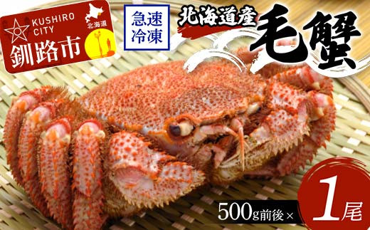 北海道産毛蟹500g前後×1尾 北海道 カニ 毛ガニ 毛蟹 かに かに味噌 急速冷凍 活蟹 活毛蟹 活毛ガニ _F4F-8638北海道釧路市26000魚介・海産物カニ