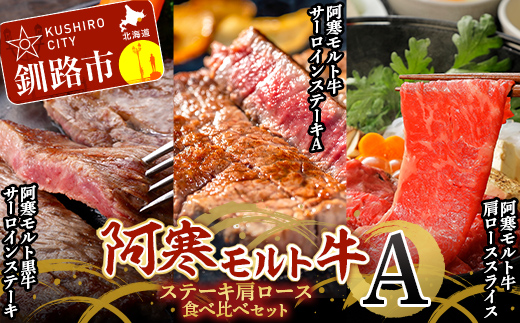 阿寒モルト牛ステーキ肩ロースセットA 牛肉 ステーキ サーロイン すき焼き 釧路 肉 F4F-4178北海道釧路市63500肉牛肉