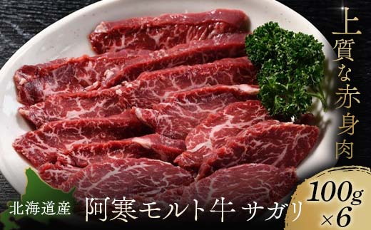 【これぞ北海道産 極上赤身肉】 サガリ100g×6  阿寒モルト牛 北海道 釧路 ふるさと納税 肉 牛 牛肉 赤身 阿寒モルト牛 北海道産 _F4F-5403北海道釧路市30000肉