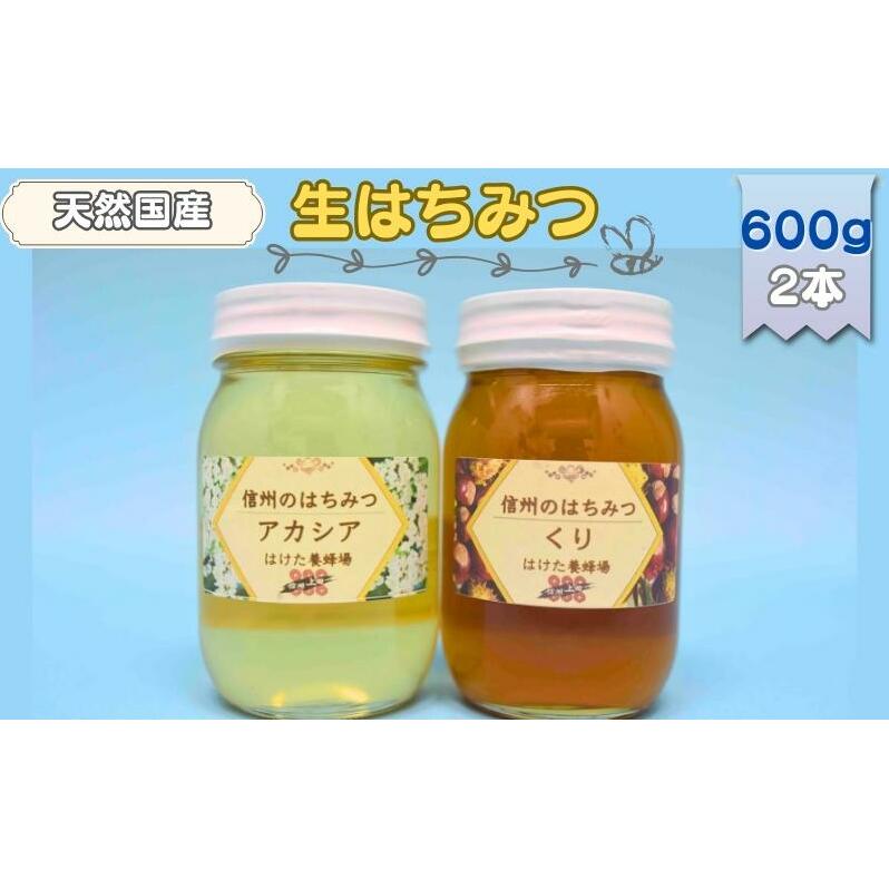 国産 生はちみつ 600g 2本セット アカシア くり セット 詰め合わせ 国産はちみつ 国産ハチミツ 天然蜂蜜 はちみつ 蜂蜜 ハニー 天然国産 非加熱 食べ比べ 食べ比べセット 信州産 長野県産 信
